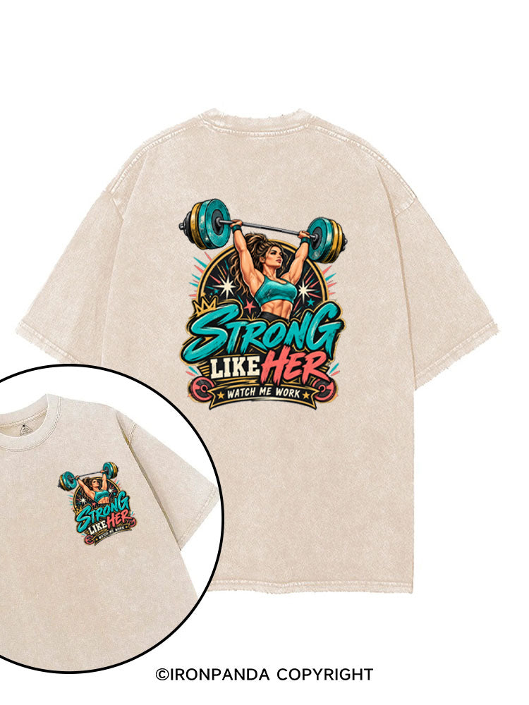 Strong Like Her Weightlifting printed Gym Shirt