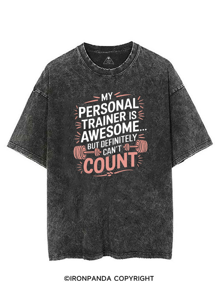 My Personal Trainer is Awesome... But Definitely Can't Count VINTAGE GYM SHIRT