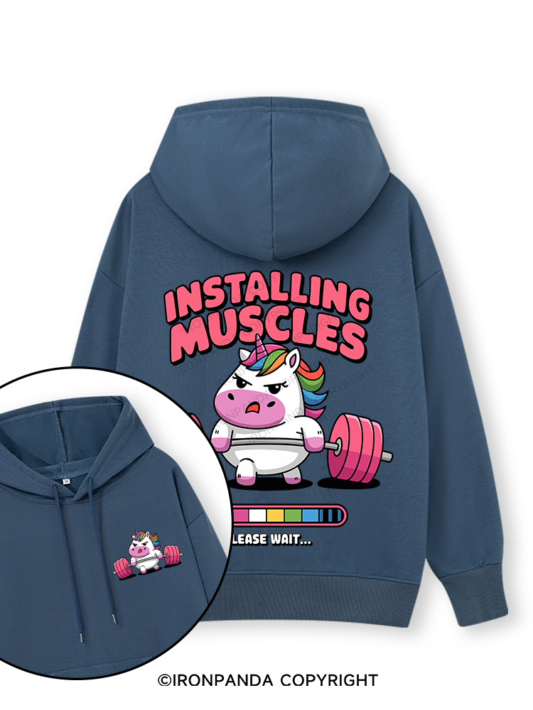INSTALLING MUSCLES Double-Sided Printed Classic Gym Hoodie
