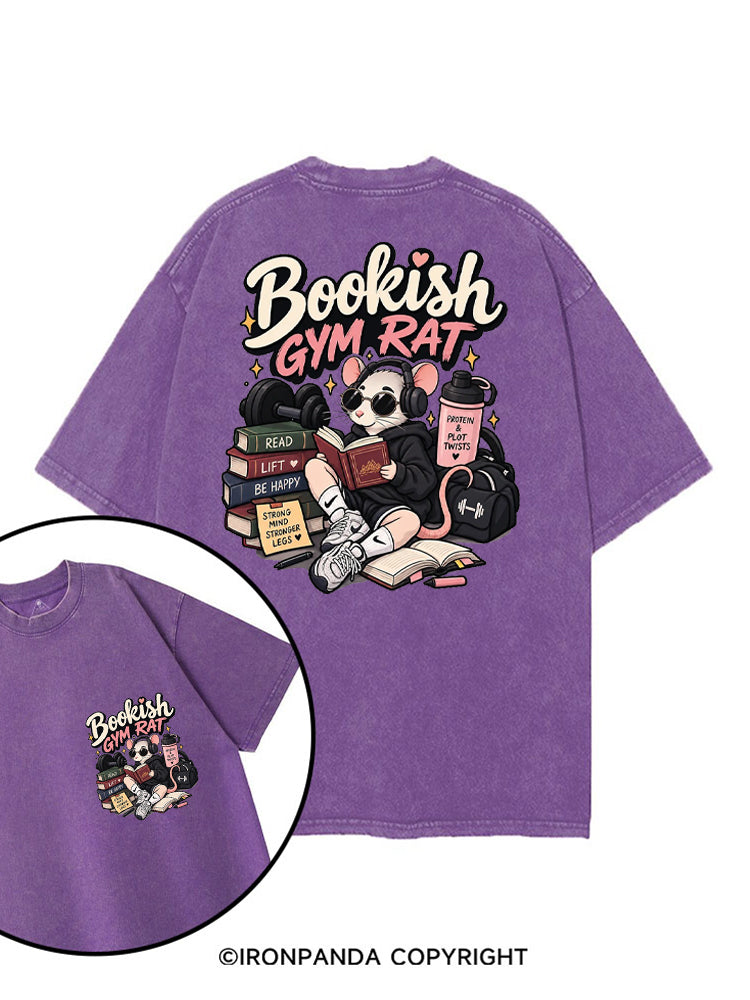 BOOKISH GYM RAT printed Gym Shirt