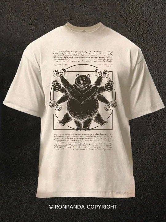 Vitruvian Bear Washed Gym Shirt