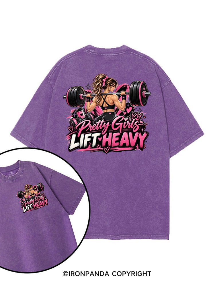Pretty Girls Lift Heavy printed Gym Shirt