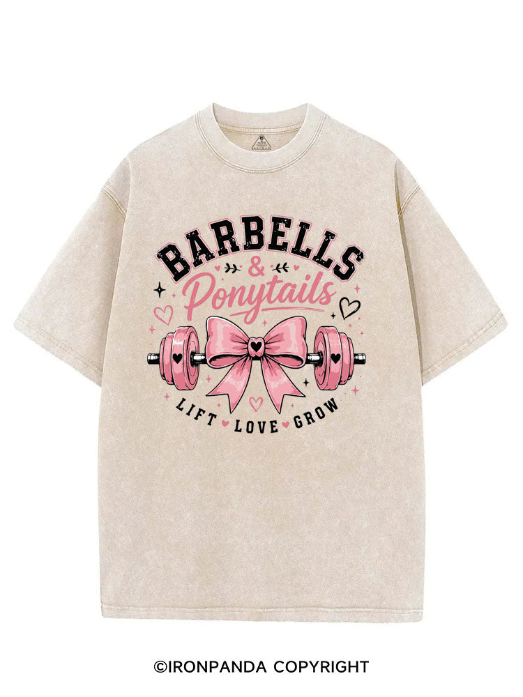 BARBELLS & PONYTAILS LIFT LOVE GROW VINTAGE GYM SHIRT