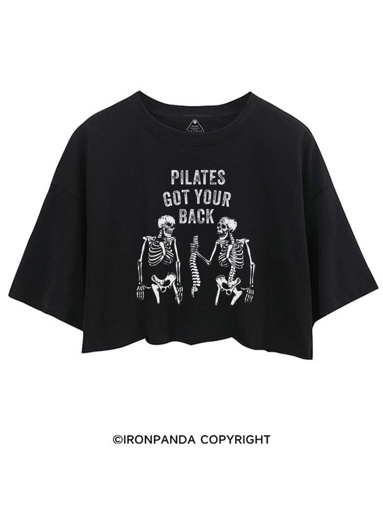 PILATES GOT YOUR BACK SKELETON CROP TOPS
