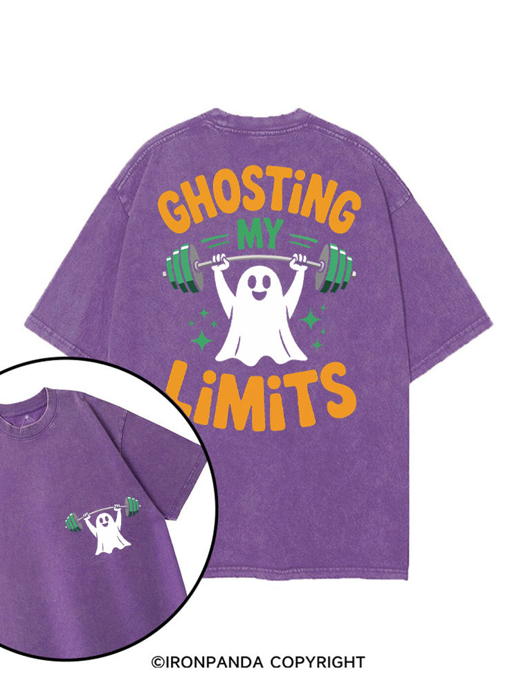 GHOSTING MY LIMITS printed Gym Shirt