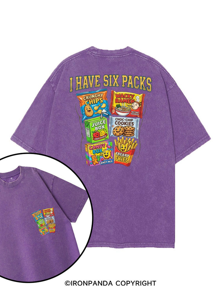 I HAVE SIX PACKS FUNNY JUNK FOOD ABS printed Gym Shirt