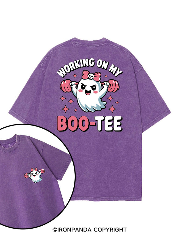 WORKING ON MY BOO-TEE CUTE GHOST printed Gym Shirt