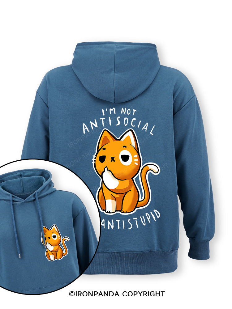 Antisocial cute Cat Double-Sided Printed Classic Gym Hoodie