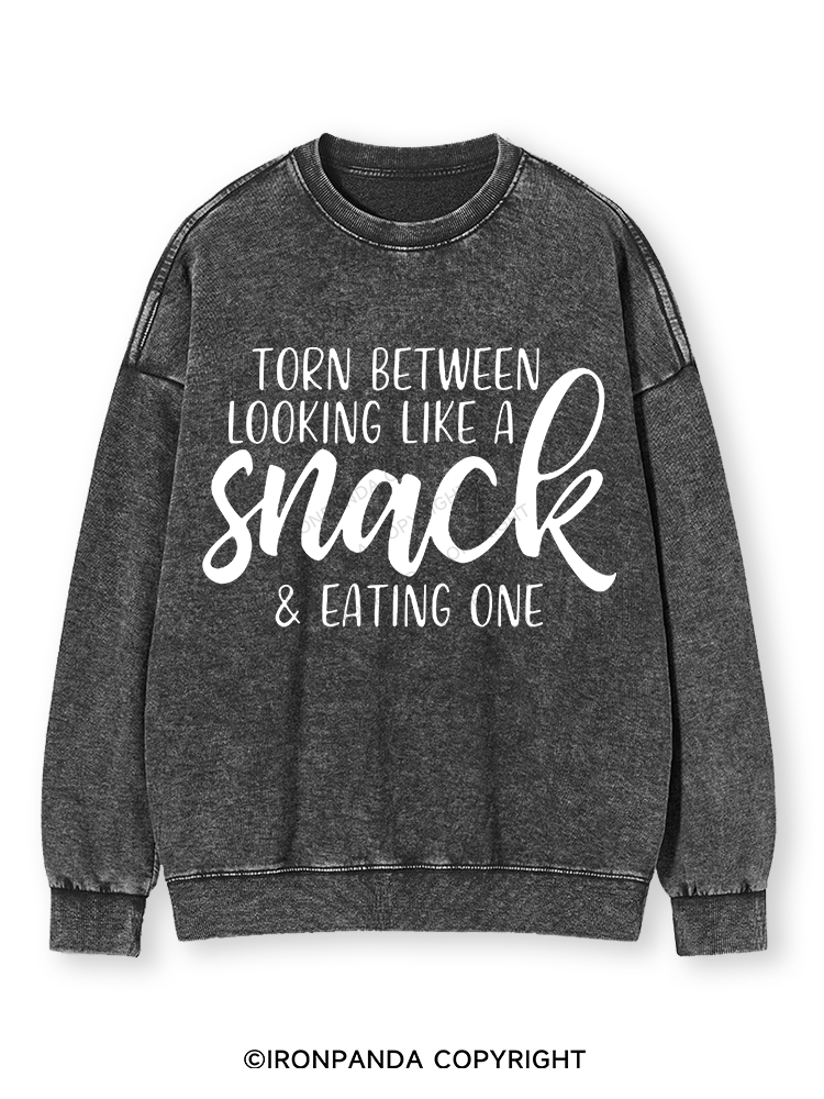 TORN BETWEEN A SNACK AND EAT ONE Washed Sweatshirt