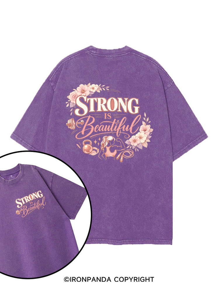 Strong Is Beautiful Floral printed Gym Shirt