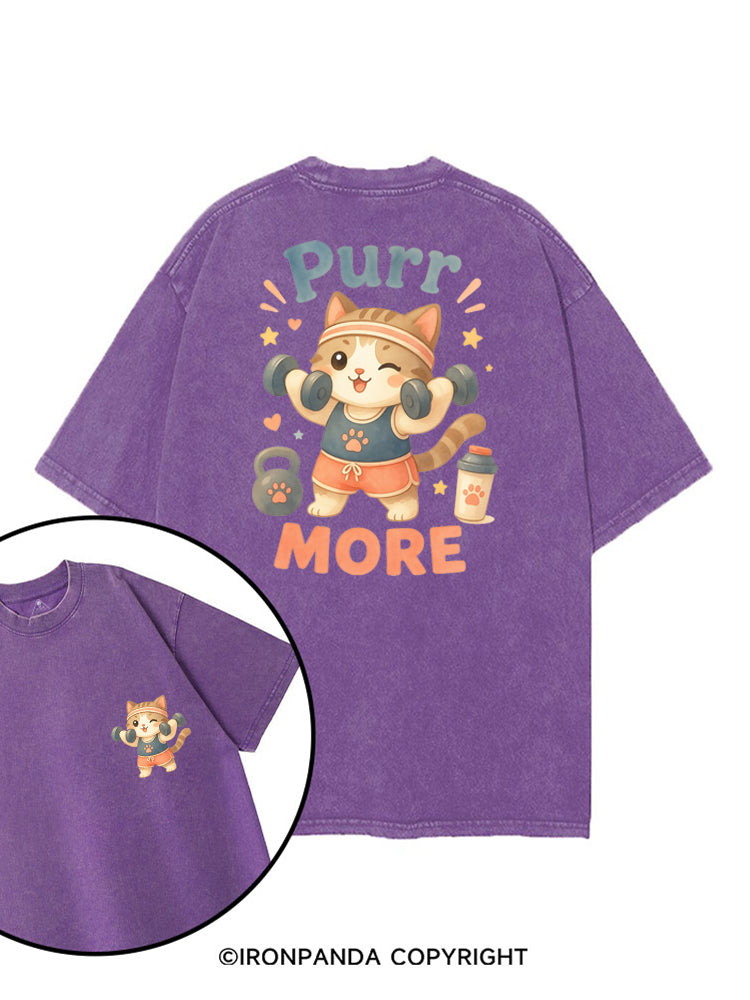 PURR MORE GYM KITTY printed Gym Shirt