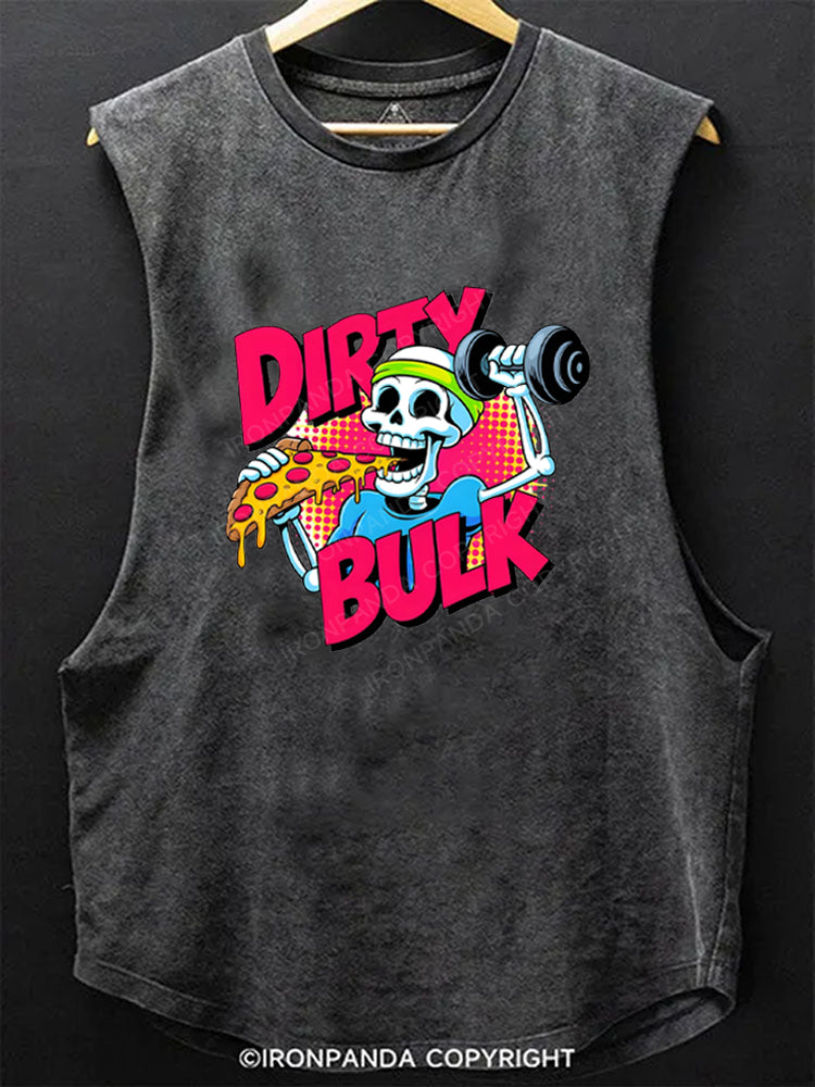 Dirty Bulk Pizza Skeleton Scoop Bottom Cotton Tank