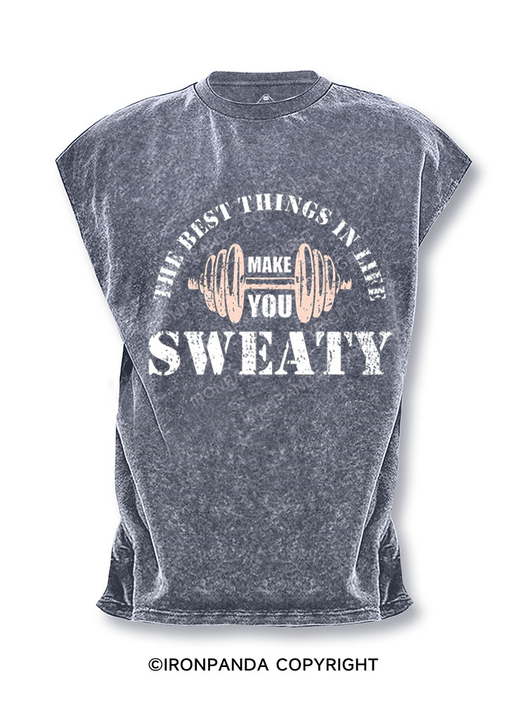 The Best Things In Life Make You Sweaty Funny Cut Off Tank