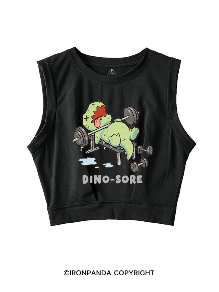 DINO-SORE FUNNY SLEEVELESS CROP TOPS