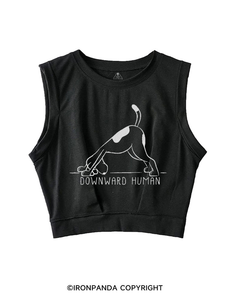 Downward Human Cute Dog SLEEVELESS CROP TOPS