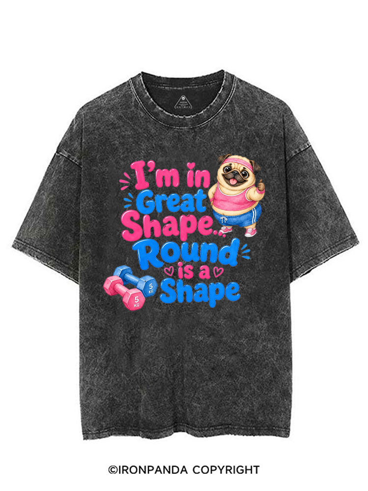 I'M IN GREAT SHAPE... ROUND IS A SHAPE VINTAGE GYM SHIRT
