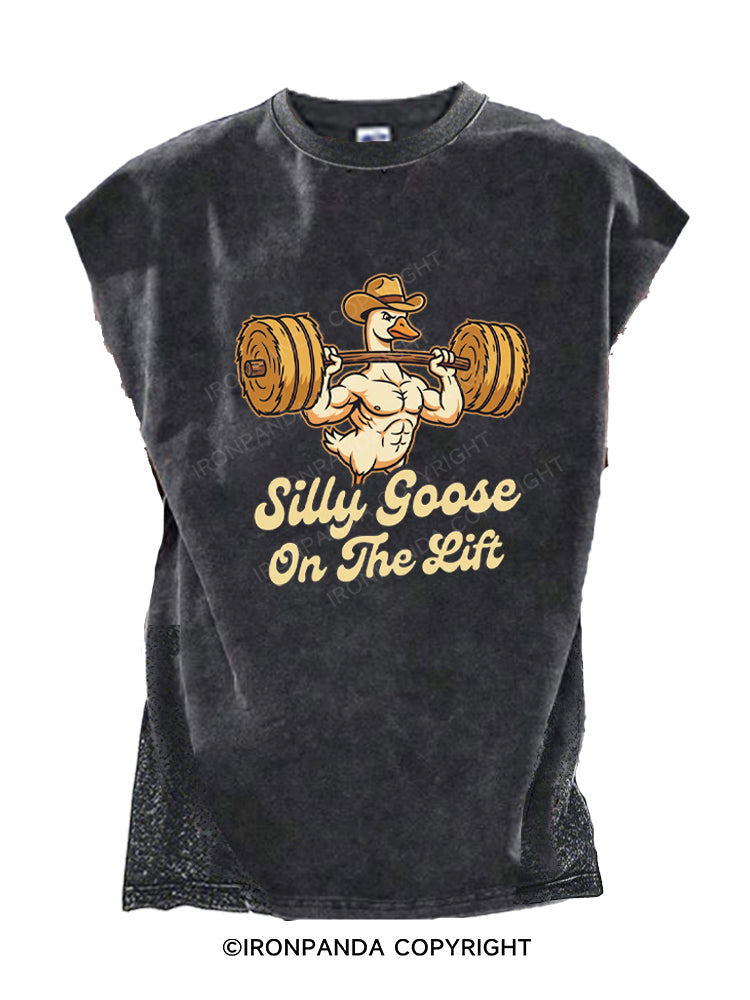 Silly Goose On The Lift Strong Muscular Cut Off Tank