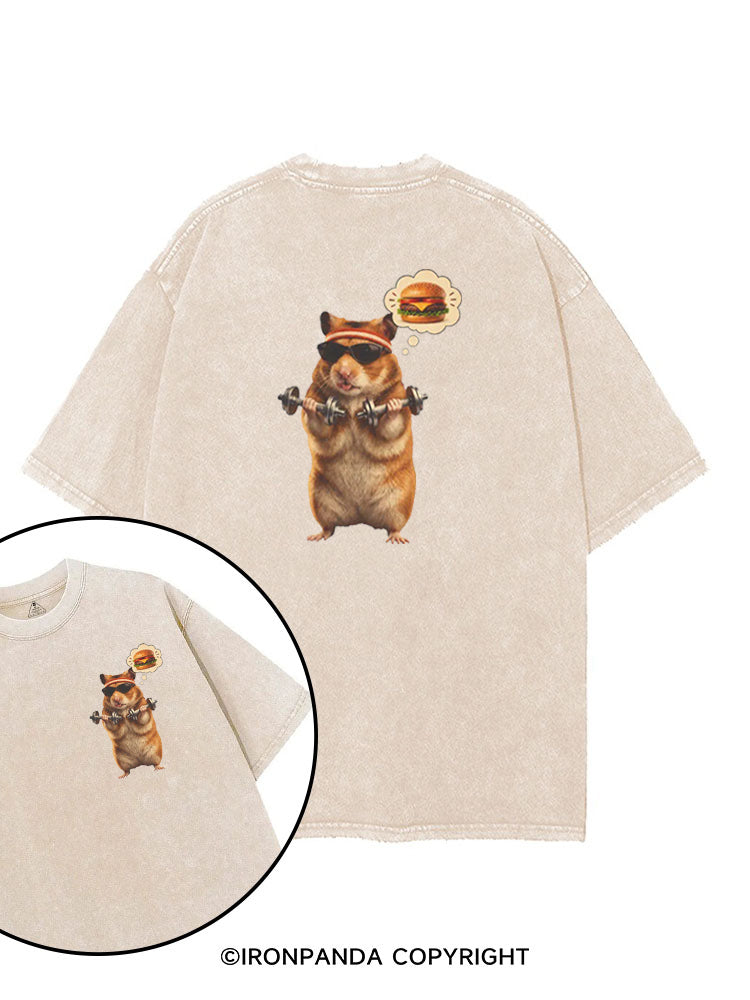 Gym Hamburger Hamster printed Gym Shirt