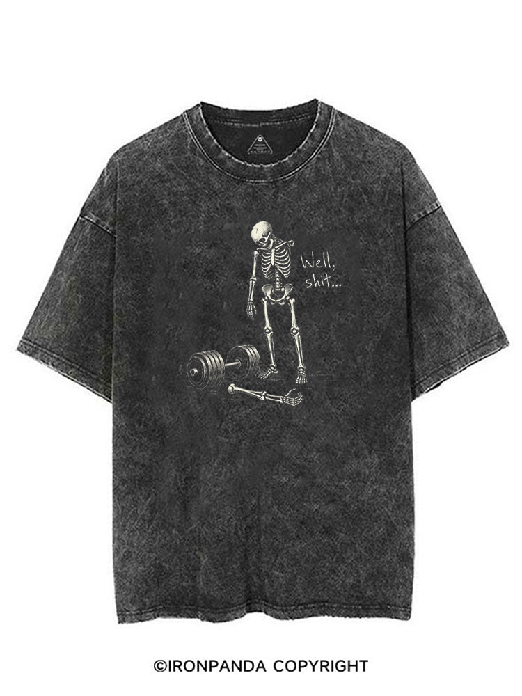 Well Shit Skeleton Weightlifting VINTAGE GYM SHIRT