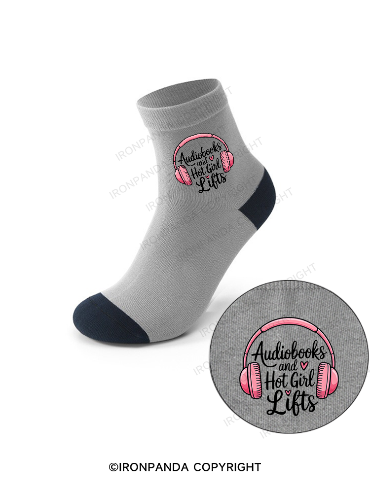 AUDIOBOOKS AND HOT GIRL LIFTS Crew Socks