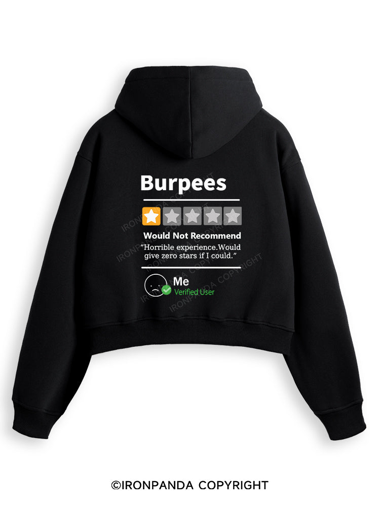 BURPEES REVIEWED Fleece Crop Zip Up Hoodie
