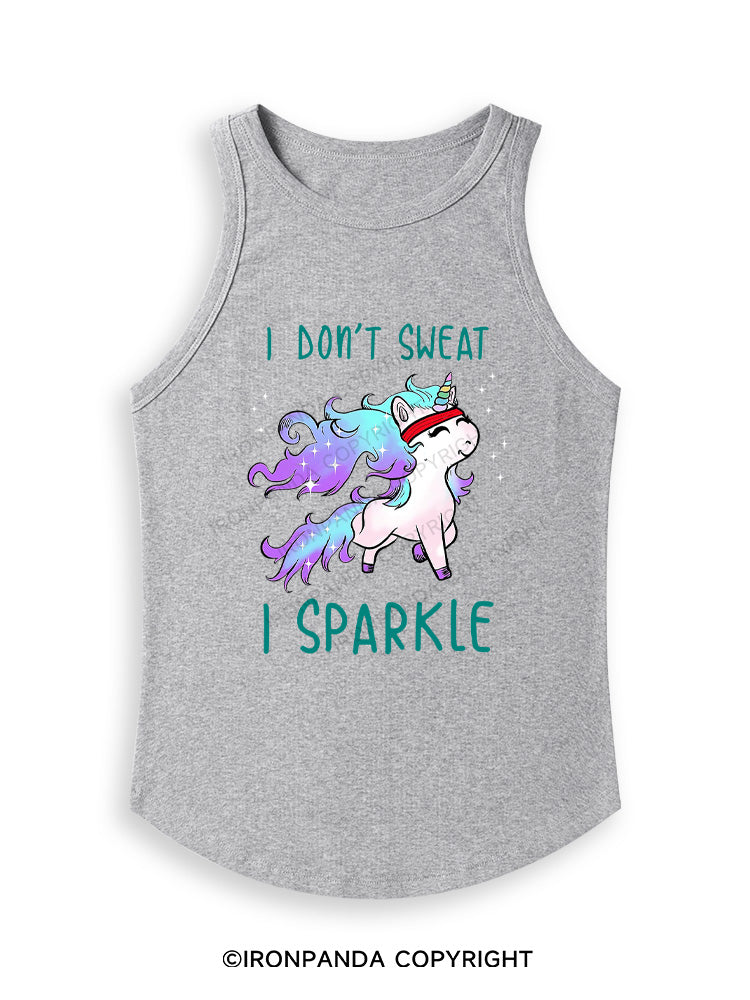 I DON'T SWEAT I SPARKLE Fitted Tank Top