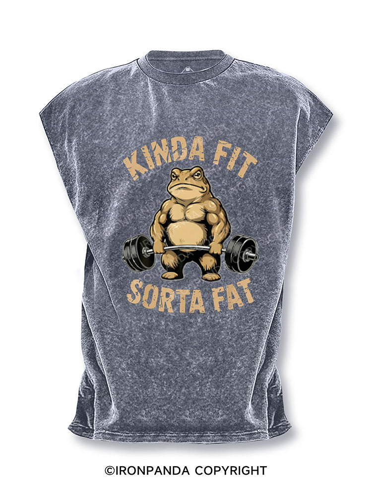 Kinda Fit Sorta Fat Funny Frog Cut Off Tank