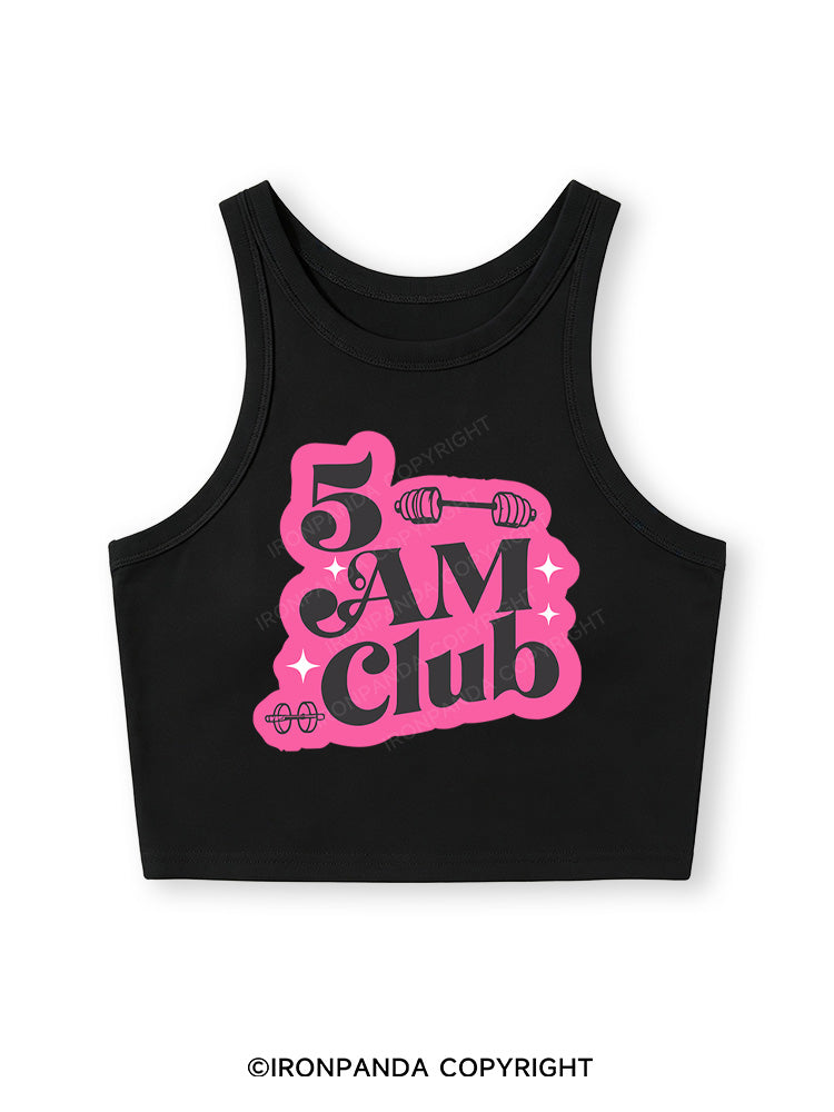 5 AM Club Fitted Crop Tank Top