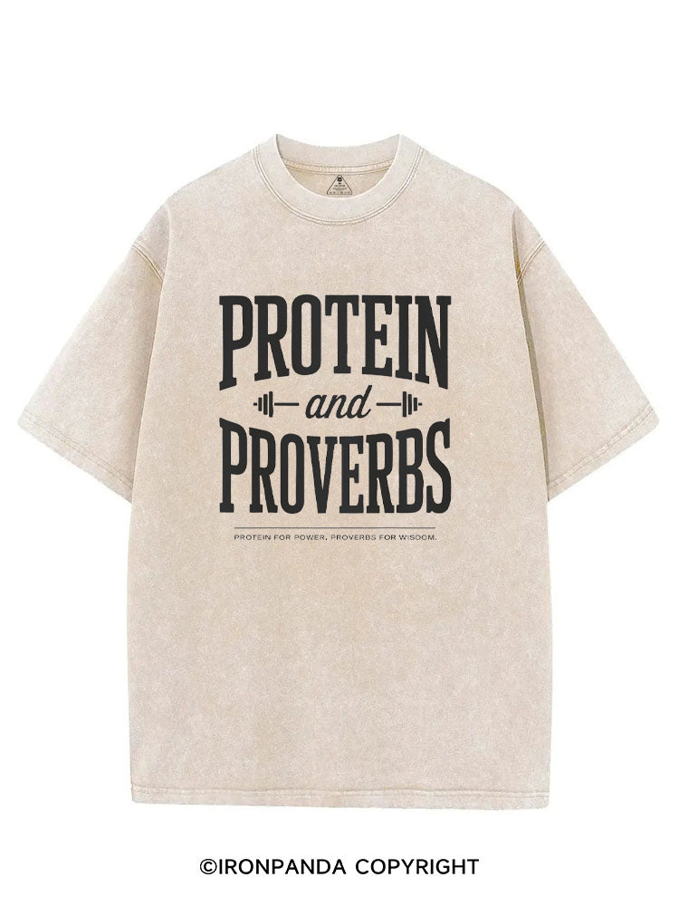 Protein and Proverbs Faith Fitness VINTAGE GYM SHIRT