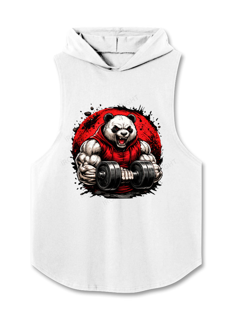 Buff Panda Lifting Weights Hooded Tank