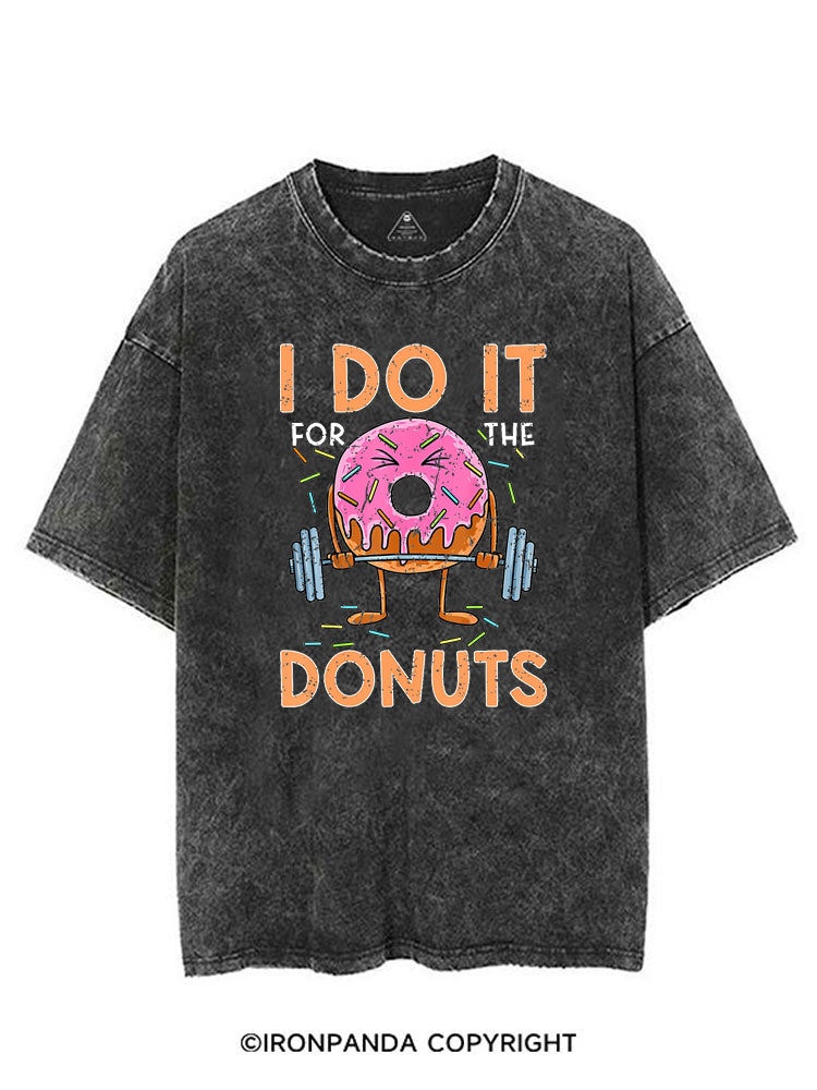 I Do It For The Donuts Workout VINTAGE GYM SHIRT