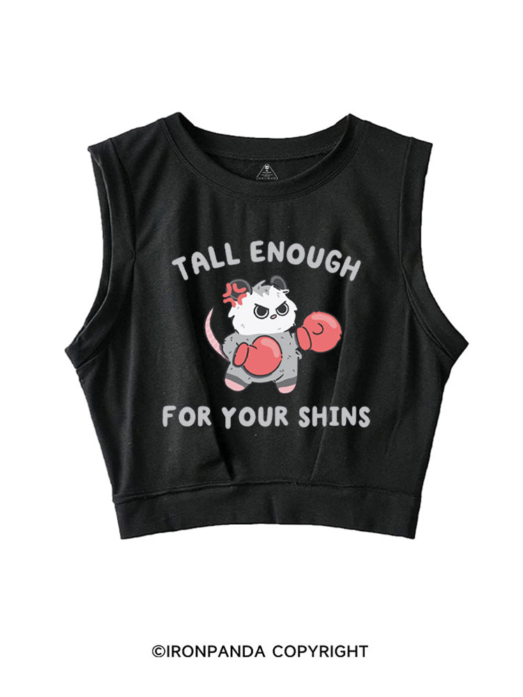 Tall Enough For Your Shins Possum SLEEVELESS CROP TOPS