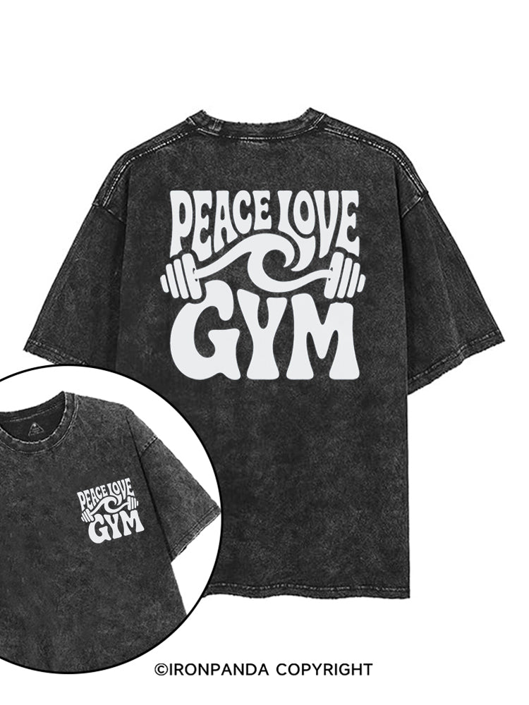 PEACE LOVE GYM printed Gym Shirt