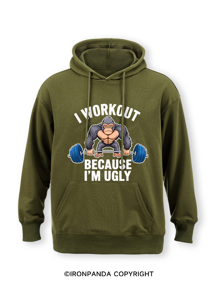 I workout because I'm ugly Classic Gym Hoodie