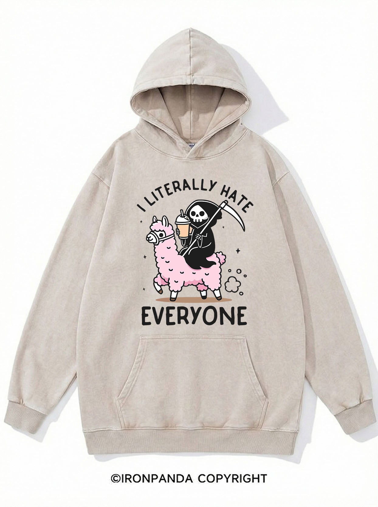 I LITERALLY HATE EVERYONE Washed Gym Hoodie