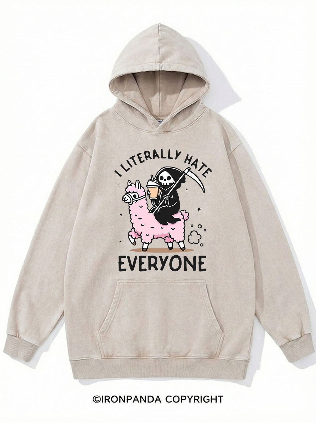 I LITERALLY HATE EVERYONE Washed Gym Hoodie