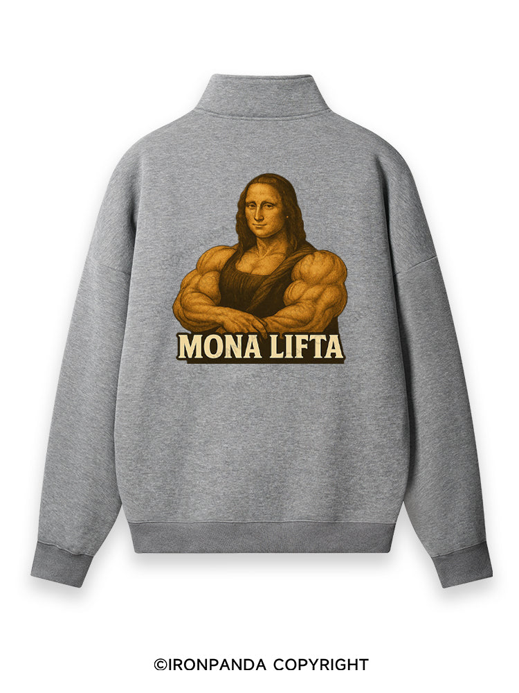 Mona Lifta Back Printed Quarter-Zip Fleece Sweatshirt