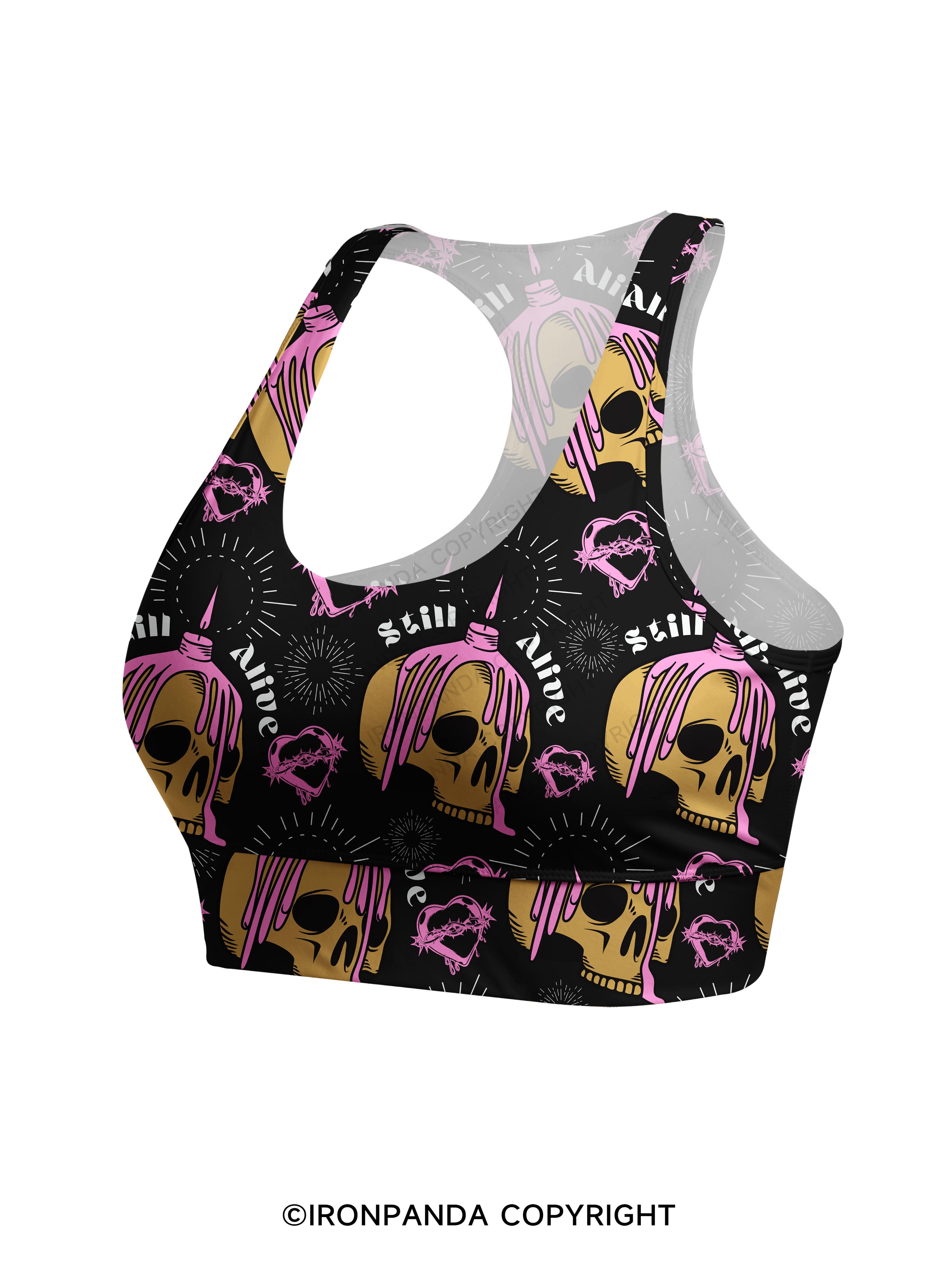 STILL ALIVE Gym Racerback Sports Bra