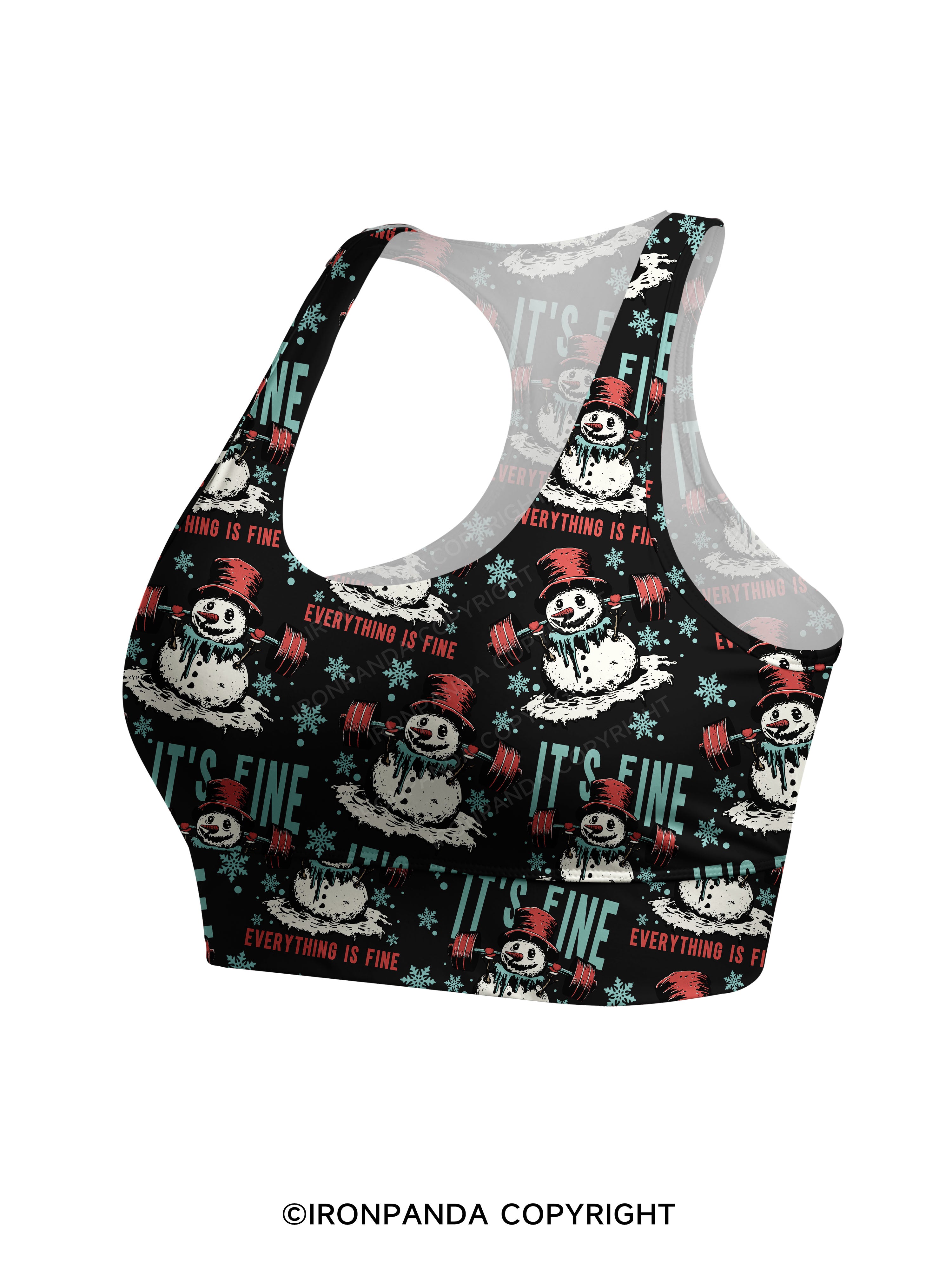 IT'S FINE EVERYTHING IS FINE Racerback Sports Bra
