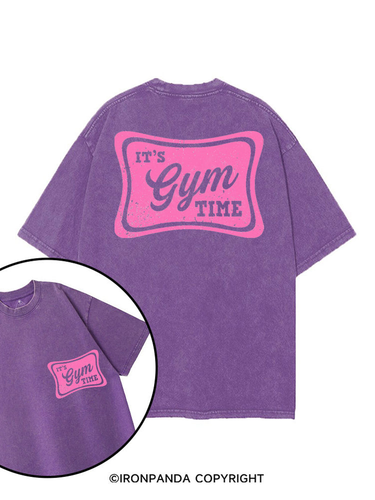 IT'S GYM TIME PINK STYLE printed Gym Shirt