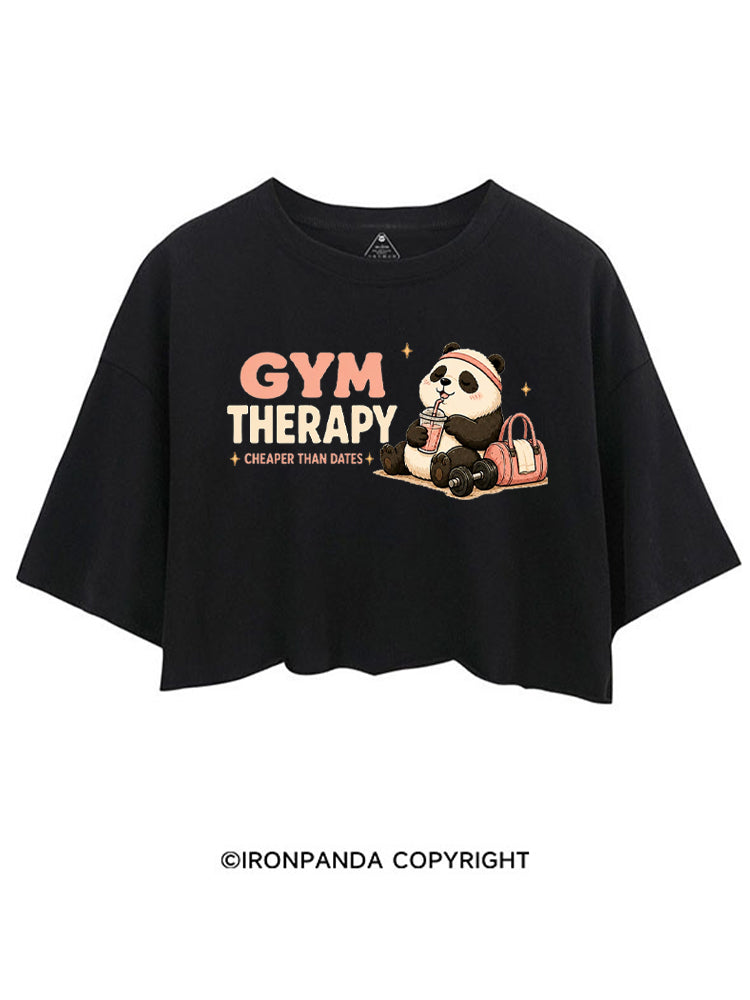Gym Therapy Cheaper Than Dates CROP TOPS
