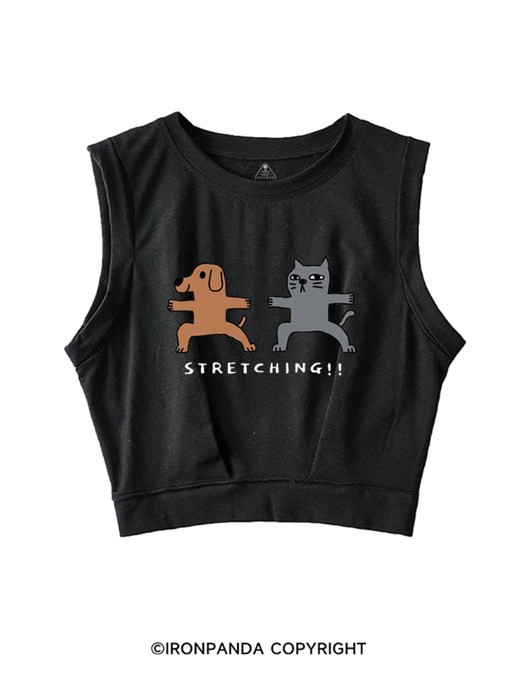 STRETCHING!! SLEEVELESS CROP TOPS