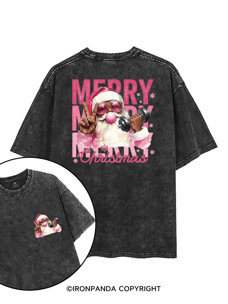 merry merry merry Christmas printed Gym Shirt
