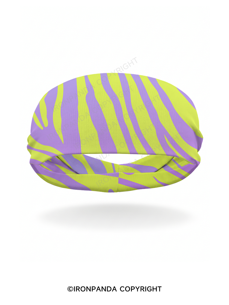 Purple Lime Zebra Gym Headband