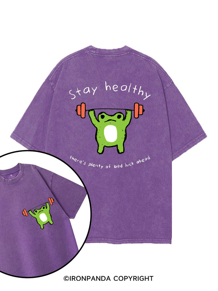 Stay Healthy printed Gym Shirt