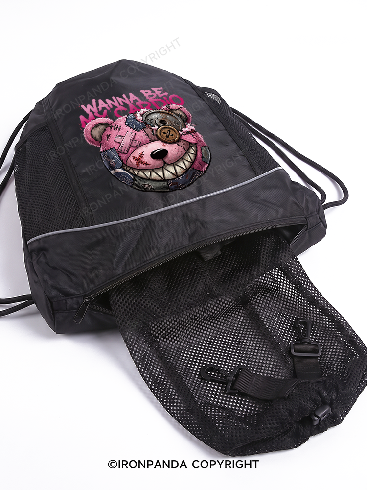 WANNA BE MY CARDIO Gym Drawstring Bag