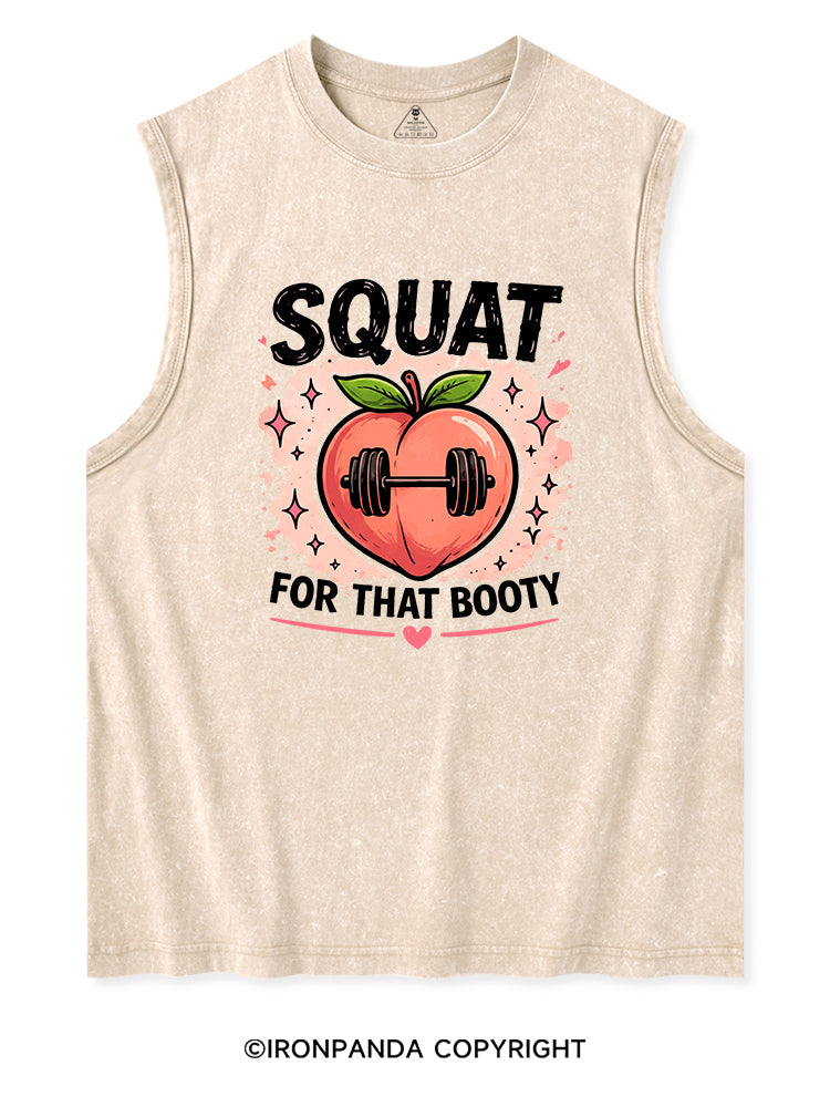 SQUAT FOR THAT BOOTY PEACHY Washed Tank