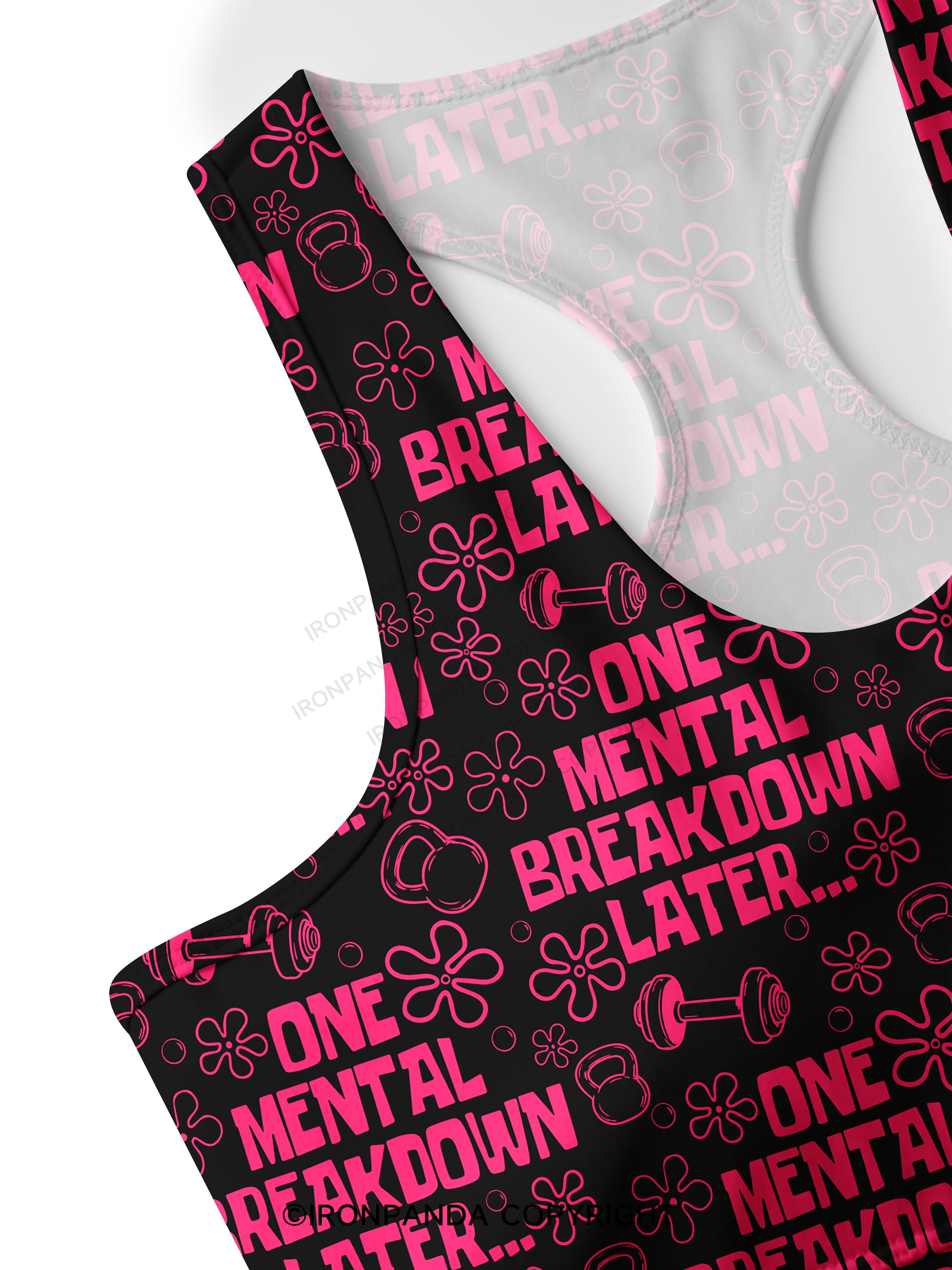 ONE MENTAL BREAKDOWN LATER Racerback Sports Bra