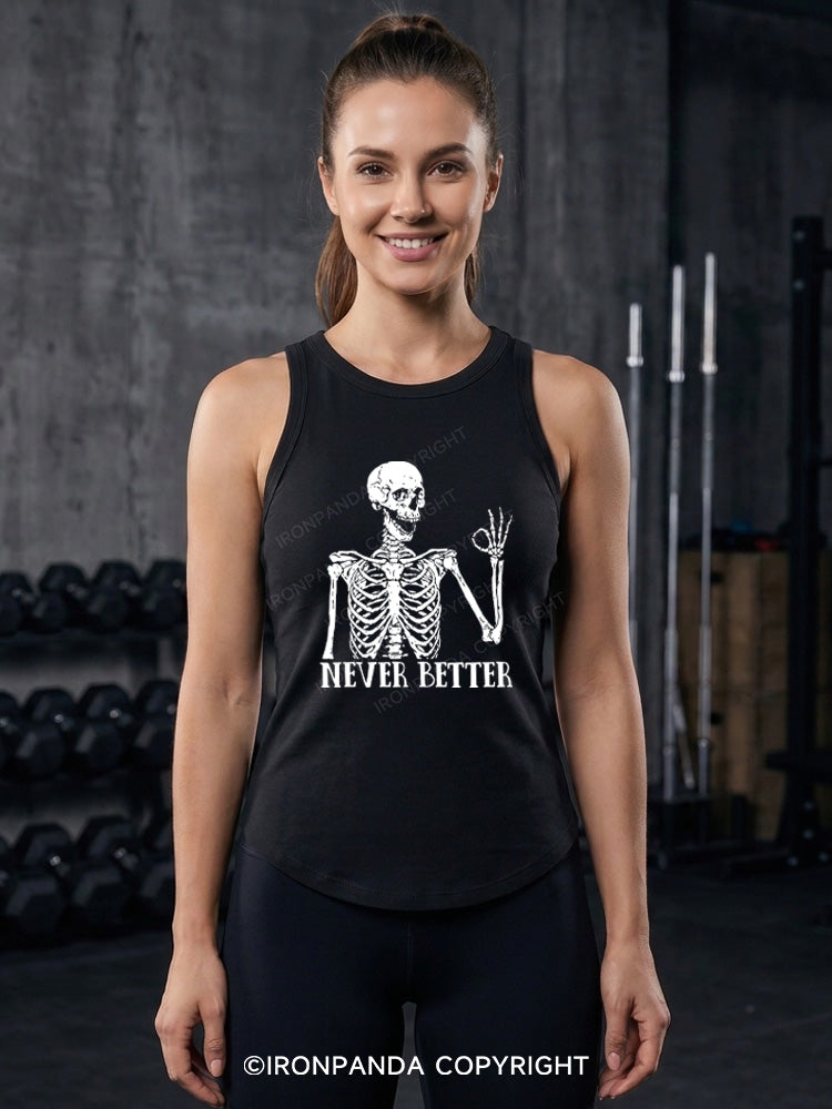 NEVER BETTER SKELETON Fitted Tank Top