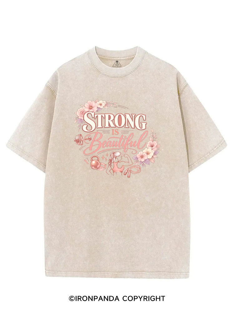 Strong Is Beautiful Floral VINTAGE GYM SHIRT